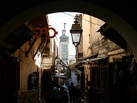 Fez  The street descends towards the Kairaouine Mosque