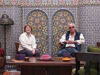Fez  Seated tourists in the Riad aux 20 Jasmins