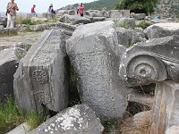 Priene  Much of the temple is now a jumble of carved stones, columns and capitals