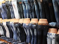 Promenades in Istanbul  Blue-jean stand in the Grand Bazar. It's clear how jeans are supposed to be appreciated -- or, rather, what is in them