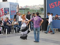 Promenades in Istanbul  Dancing to get an audience for a political rally