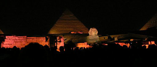 Son et lumière - pyramids and sphinx