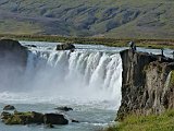 On the road to Mývatn, Goðafoss is one of the many scenic waterfalls we saw.