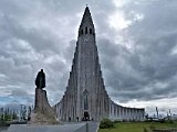 Hallgrímskirkja took 34 years to build (1940-74). The concrete is shaped to resemble basalt columns, geological formations seen in many places in Iceland.