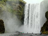 Skogarfoss plunges 60 m off cliffs which were once on the south coast.