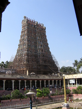 Scaffolded gopuram