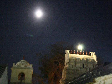 Moon over temple