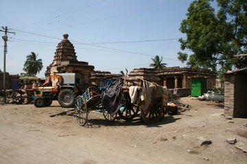 Temple ruins and farm carts