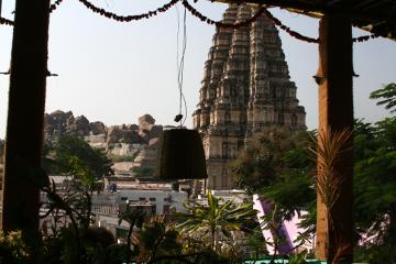 Temple seen from rooftop restaurant