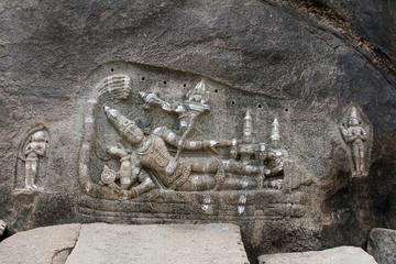 Sculpture of Shiva on a boulder
