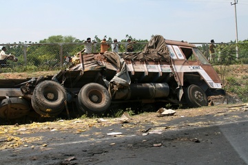 Wrecked truck