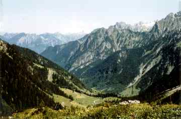 View from Obere Brüggele Alp toward Bludenz
