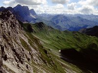 The line of steep cliffs is a natural border between Austria and Switzerland.  sj95 55a006