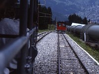 Up and down cars pass in the middle, where tracks are doubled.  sj87 34b051