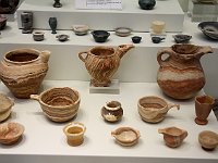 One of the two high points of a visit to Heraklion is the extraordinary collection of the Archaeological Museum. These beautiful stone pitchers and cups date from around 2000 BCE.  gr16 091810100 j ab