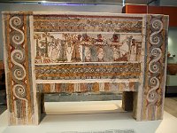 This sarcophagus, from  Hagia Triada, 1370-1300 BCE, shows ritual ceremonies for the dead and scenes from a supposed afterlife.  gr16 091810580 j a