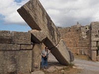 Swedish tourist at the remains of the Arcadian Gate.  gr17 092012580 k