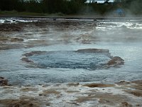 Water starting to boil up in Strokkur