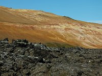 Contrast of dried lava and slopes of Leirhnjúkur
