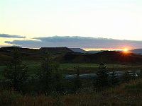 Sunset over the false craters at Skútustaðir on the south shore of Mývatn, where we stayed.