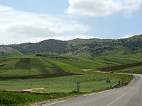 Fez to Volubilis  The road winds among green fields and hills