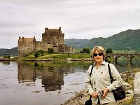 Tourist at Eilean Donan Castle  Scottish HIghlands, August 2004