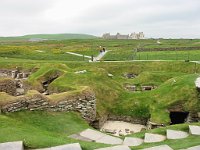 Skara Brae, with Skaill House in the background  Scottish HIghlands, August 2004