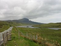 In the distance, the Old Man of Storr, north of Portree on the Isle of Skye  Scottish Highlands, June 2005