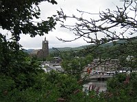 View of Tarbert and its church steeple  Scottish Highlands, July 2006