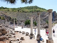Ephesus  The grand theater was first built in the -3rd century and later enlarged to hold 24000 people.
