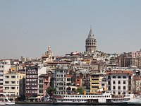 Istanbul - Bosphorus tour  The Galata Tower rises above the other buildings on the Beyoglu side of the Golden Horn,