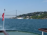 Istanbul - Bosphorus tour  The Bophorus Bridge and a nice, big yacht