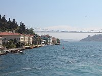 Istanbul - Bosphorus tour  Modern yalis near the Fatih Bridge