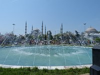 Istanbul - Sultanahmet  Fountain and Blue Mosque, with its 6 minarets