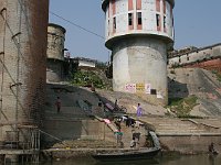 Bhadini Ghat and one of the intakes for the city's water supply