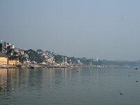 ... and on toward Adikeshava Ghat (white steeple) and the bridge over the Ganga