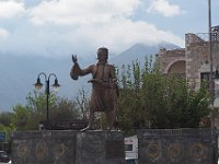 In the Areopoli main square, a statue of Petrobey Mavromichalis, leader of the Maniots during the first half of the 19th century. His troops took Kalamata form the Turks in 1818, starting the Greek War of Independance.  gr18 093009461 k